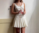 Purpdrank  Fashion Sexy Sling Dress Slim Fit Waist Cincher Pleated Mini Skirt Women