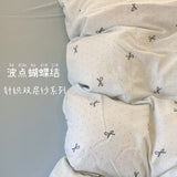 Purpdrank  Knitted Class A Bedding Set Floral Style Bed Linen Set Soft Double Yarn Four-Piece Set Quilt Cover Set Bed Sheets Gift for Home