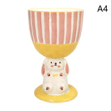 3D Cute Rabbit Ceramic Mug Stemware Hand-painted Irregular Large Capacity Coffee Mugs Cartoon Water Cup Creative Gift Tea Cups