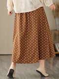 Purpdrank - High Waist Casual Skirt Women New Arrival 2023 Summer Korean Style Vintage Polka Dot Loose Ladies Elegant Long Skirts B2890