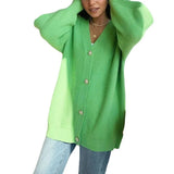 Purpdrank  Women's Candy Colored Casual Cardigan Sweater Coat Loose Fit ort Outerwear Faionable Ladies' Knitwear