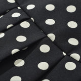 Purpdrank  New CHIC Black with White Polka Dot Print Buttons Low Waist Pleated Mini Skirt Women Sexy Skater Skirts With Shorts lining