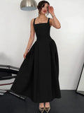 Purpdrank  Sleeveless Backless Bodycon Zipper Straps Pleated Long Dress Solid Sexy Elegant Maxi Dress Party Club Prom Summer Outfit