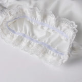 Purpdrank  Sweet Plaid Lace Trim Shorts Casual Loose Bandage Patchwork Low-Waisted Shorts Women 2025 Summer Fashion Streetwear Lady