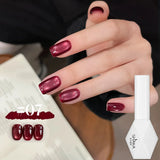 Purpdrank  10ML Red Wine Cat Magnetic Gel Nail Polish Glitter Semi Permanant Soak Off UV LED Gel Varnish For Manicure DIY Nail Supplies