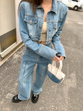 Purpdrank  Autumn Vintage Denim Women's Wide Leg Pants 2025 New High Waist Casual Loose Jeans Straight Full Length Trousers Female