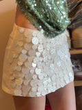 Purpdrank  Big Sequin Wrap Hip Skirt Bead Glitter Sexy Low Waist Slim Fit Nightclub Gown Vacation Beach Short Half Skirts Women's Clothing