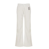 Purpdrank  Korean Casual Low Waist Solid Letter Print Slight Strech All Match Pockets Pants