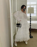 Purpdrank  Luxury Women's Blouse Set and Skirt Flower Hollow Hook Lace Shirt+High Waist Cake Skirt Set New Collection White Dress Set
