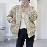 Purpdrank - Solid Color Ladies Short Baseball Jacket 2023 Women Korean Spring Casual White Jacket Top Female Cardigan Zipper Jackets Fashion