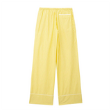 Purpdrank  Summer New Women's Fashion and Elegance Casual Loose Versatile Stripe Print Tie up Waist Straight Leg Pants