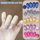 Purpdrank  1Pcs 10ML New Blue Nails Whitening Nail Art Super Flash Purple Blue Glass Bead Cat Eye Gel Nail Polish Autumn Nails