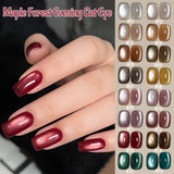 Purpdrank  10ML 1-16pcs New Style Loulan Ancient City Cat Eye Gel Nail Polish Black Chocolate Amber High-grade Glass Bead Nails