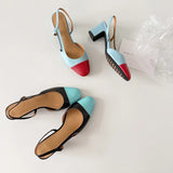 Purpdrank   Fashion Leather Slingbacks Women's Sandals Fashion High Heels Formal Ladies Shoes Sexy Party Sandals Dress Wedding Party Shoes