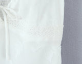 Purpdrank  Sexy White Jacquard Weave Floral Bow V neck Spliced Lace Sling Dress Women Slim Waist Chiffon Mini Dresses Party Robe