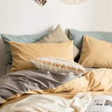 Purpdrank  Four Piece Set of Pure Cotton Summer Bed Sheets, Quilt Covers, New Family Fitted Sheets, Bedding