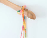 Purpdrank  Women Bow Lacing up Sling Robe Holiday BOHO Ruched Chest Orange Flower Print Spaghetti Strap Mini Dress