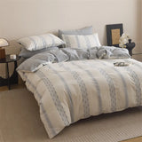 Purpdrank  New Class Duvet Cover Knitted Cotton Printing Small Fresh King Size Queen Size Set Bed Sheet Bed Hat 4Pcs Set