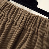 Purpdrank Korean Corduroy Skirts Women High Waist Pocket Autumn Winter Slim Wrap-Around Dress Elegant Fashion Casual Solid Lady Skirt