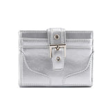 Purpdrank  Leather Card Holder Women Ultra-Thin Mini Buckle Coin Purse Portable Wallet Cute Bank Credit Id Bag Multi-Card Slot Wallets