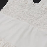 Purpdrank  Beach Mini Dress Women y2k Clothes Solid Color Sleeveless Backless Layered Ruffle Halter Dress Cocktail Party Dresses