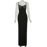 Purpdrank  Lace Trim Sexy Backless Party Club Birthday Maxi Y2K Dress for Women Summer 2025 Sleeveless Bodycon Split Long Dresses Outfits