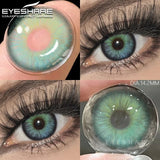 Purpdrank  1 Pair Colored Contact Lenses for Eyes Blue Eye Lenses Gray Pupil Lenses Green Eye Natural Brown Lens Beauty Makeup