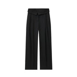 Purpdrank  European and American style autumn new women's casual temperament simple fashion loose rolled waist pants