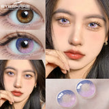 Purpdrank  1 Pair Cosplay Contact Lenses for Eyes Colored Fashion Pink Contacts Lens Purple Cosmetic Pupil Yearly Contact Lenses