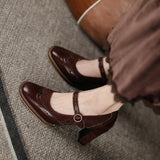 Purpdrank  New Spring Autumn Retro Mary Janes Shoes Woman Fashion Fretwork Bullock Women's Pumps Casual Shallow Shoes Heels for Women