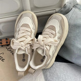 Purpdrank - Brand Leather Sneakers Women Designer Woman Spring Autumn Vulcanized Shoes Sneakers Lace Up Casual Ladies Flats Shoes INS New
