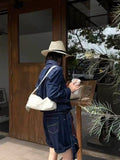 Purpdrank  New Double Zipper Pillow Bags Commuter Versatile Crossbody Niche Design Single Shoulder Underarm Bag for Women
