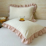 Purpdrank  Cotton Lace Pillow Cover One Pair 48x74cm Pillow Core Inner Liner Washable Bedroom Decoration Pillow Case Bedding Accessories