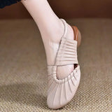Purpdrank  Women Heeled Sandals Casual Loafers Shoes Woman Slippers 2025 Brand Slingback Shallow Dress Summer Designer Soft Leather Pumps