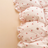 Purpdrank  Pink Tulip Duvet Cover Set Ins Korean Style with Flat Sheet Pillowcase No filler Washed Cotton Queen Full Twin Home Bed Linen