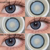 Purpdrank  1 Pair Fashion Colored Contact Lenses Popular Natural Gray Brown Beauty Pupils Black Eyes Lens Yearly Blue Eyes Contact