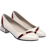 Purpdrank  Mid Heel Thick Heel Versatile New Soft Sole Professional Shallow Mouth Comfortable Pointed Women's Single  Shoes Leisure Outdoor