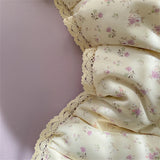 Purpdrank  Bedding Set INS Girls Cherry Soft Washed Cotton Bed Sheet Queen King Size Duvet Set Flower Comforter Set Pillowcase Bed Linens