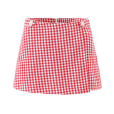 Purpdrank  2 colors 2025 Women Cotton Linen Mini Shorts Buttons High Waist Back Zipper Front Slit Skirt-Shorts