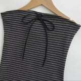 Purpdrank  Sexy Contrast color Striped Strapless Rib Knitted Bow Tank Top Women Skinny Crop Top Stretch Camisole 4 colors oatmeal gray