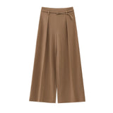 Purpdrank  European and American style new temperament versatile casual pants women's fashionable simple drape wide-leg suit pants