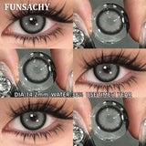 Purpdrank  2pcs Black Series Color Contact Lenses Natural Gray Eye Lens Beautiful Pupils Yearly Fashion Brown Softlens Cosmetics