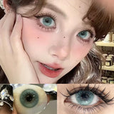 Purpdrank  Blue Colored Contact Lenses - Natural & Small Pupil Hazel Contacts, Yearly Lenses for Summer & Autumn Holiday, Parties