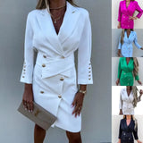 Purpdrank  White Women's Jacket New in Business Casual Slim Long Sleeve Crop Blazers Dresses Sets Elegant Office Ladies Long Blazer