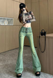 Purpdrank  Bell Bottom Trousers High Waist Shot Womens Flared Jeans South Korea Streetwear On Sale 2025 Quality R Xxl Denim Pants for Women