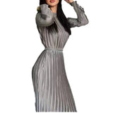 Purpdrank  Autumn Winter Women Folds Party Dress Elegant Sexy Long Sleeve Corset Evening Dress Turtleneck Graduation Gala Cocktail Dress