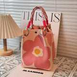Purpdrank  Adjustable Straps Knitted Tote Bag Large Capaci Portable Handbag for Commuting And Outings Versatile Casual Women's Bag
