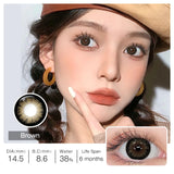 Purpdrank  (0.00~-6.00) Powered Contact Lenses With Grade Big Eyes Color Contact Lens for Eyes Beauty Cosmetic Color Lens 6 Months