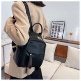 Purpdrank  Fashion Soft Backpack Large Capacity PU Leather School Bag Casual Multifunction Shoulder Bag Women Multifunction Handbag