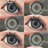 Purpdrank  1 Pair Colored Contact Lenses for Eyes Black Big Lens Gray Pupils Lenses Brown Lenses Fashion Eye Contacts Yearly